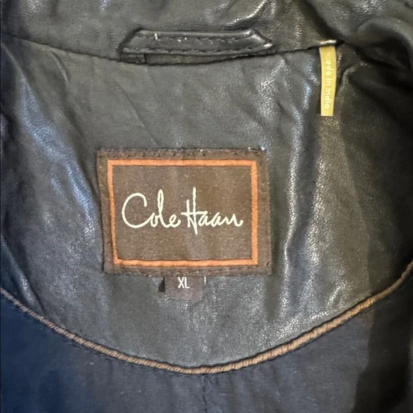 Cole Haan Black Leather Jacket - Picture 2 of 7